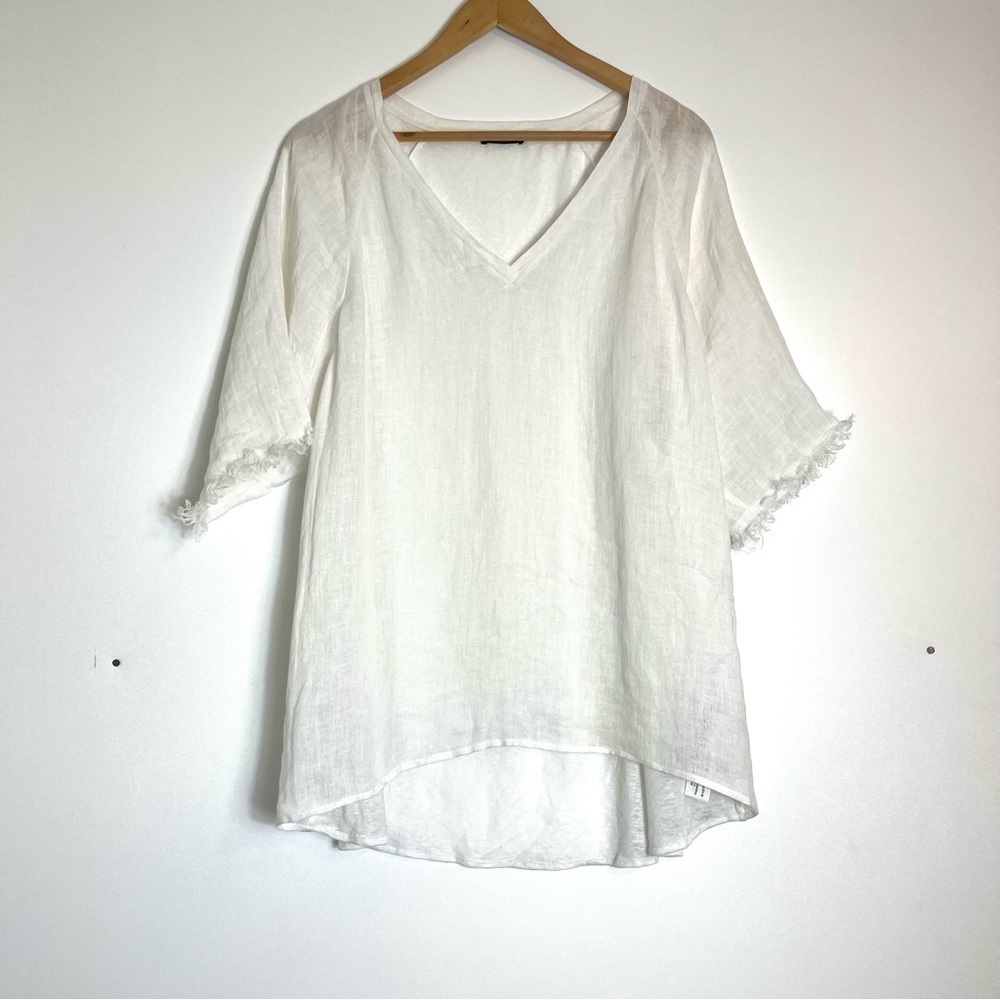 Massimo Dutti 100% Linen White Blouse  Size XS-S
